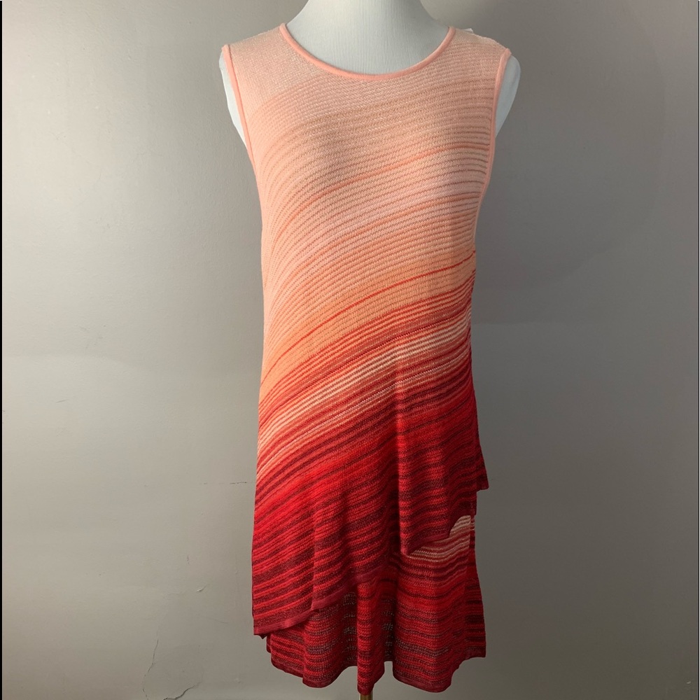 White House Black Market Red and Pink Tunic